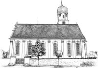Ortsszene-Kirche-getuscht